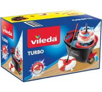 Vileda Kit serpillière Turbo Easy Wring & Clean avec essoreuse et pédale, couleur grise