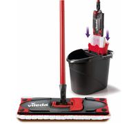 Vileda Kit Ultramax Care Balai Serpillière Doux et Seau Essoreur à Presse Microfibres Recy s Manche Réglable 120 cm