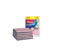Vileda Actifibre Soft Multipack 10 Chiffons Microfibres | Nettoyage sans Traces | Absorption exceptionnelle | Doux au Toucher | Rose Clair et Gris | Lot de 10