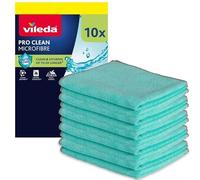 Vileda - Lavettes Microfibres Pro Clean - Chiffons Lavables en Machine - Puissance de Nettoyage Supérieure - Torchons Cuisine aux Enzymes Naturelles - Serviettes Microfibres Haute Absorption