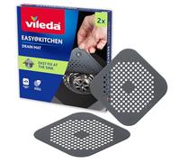 Vileda Lot de 2 filtres d'évier - Passoire à Cheveux pour lavabo, Douche et Baignoire - Empêche Les Bouchons et Les odeurs - en TPE Flexible avec ventouses