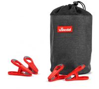 Vileda Lot de 20 Pinces à Linge avec Sac - en Plastique Inoxydable - sans Ressort en métal - avec Un Maintien Solide - avec Sac de Rangement
