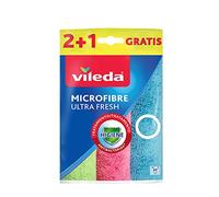 Vileda Lot de 3 Chiffons en Microfibre UltraFresh avec Traitement antibactérien, Taille 30 x 30 cm, 3 unités