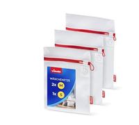 Vileda Lot de 3 filets à linge pour machine à laver - 2 x 30 x 40 cm + 1 x 25 x 30 cm - Sac à linge en polyester indéchirable avec fermeture éclair pour soutiens-gorge, lingerie, sous-vêtements
