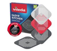 Vileda Lot de 4 tamis d'évier - Passoire à cheveux - Pour baignoire et douche - Empêche les odeurs et les bouchons - Avec ventouses