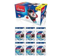 Vileda Nouveau balai Turbo Smart avec seau à pédales 6 pièces de rechange inclus en microfibre