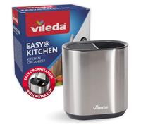 vileda Organisateur de cuisine en acier inoxydable - Récipient pour ranger les ustensiles de cuisine - Support pour ustensiles de cuisine - Support pour ustensiles de cuisine