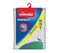 Vileda Park & Go - Housse à repasser avec espace de stationnement pour le fer, doublure métallique et ajustable, très résistante, 130 x 45 cm