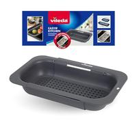 Vileda Passoire pour évier extensible (34 à 48 cm), pratique, réglable pour les éviers de différentes tailles, en polypropylène de qualité supérieure, robuste et adaptée à un usage alimentaire