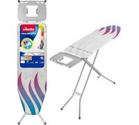 Vileda Planche à Repasser Total Reflect M, Table à Repasser avec Technologie de réflexion de la Chaleur et de la Vapeur, Repassage Rapide, 120x38 cm, Hauteur réglable 76-96 cm