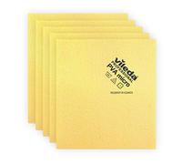 Vileda Professional,Chiffon en Microfibre PVA,Tout Usage Nettoyage Shammy,Résultats Brillants,Serviette en Chamois synthétique,Idéal pour Les Surfaces dures,Lot de 5,Jaune