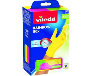 Vileda Rainbow Gants Polyvalents, Nitrile, Multicolore, 80 pièces, S/M