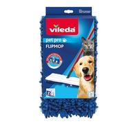 Vileda Flip Mop Serpillère en Microfibre en Forme de trapezoïdale Pièce de Rechange Blanc-Bleu 162291
