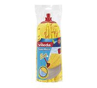 Vileda - Recharge Soft pour Balai à Franfges Supermocio - Soft Jaune, Lot de 2