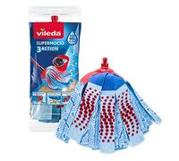 Vileda Recharge SuperMocio 3Action, Paquet de 1, pour Tous Les systèmes de Balai espagnols, pour Tout Type de Sol, Retire Plus de 99% des bactéries avec Juste de l’Eau