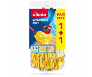Vileda Recharges Têtes de balai à franges SuperMocio - Soft Jaune Pack 2 recharges