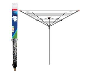 Vileda Sèche-linge rotatif à 4 bras, séchoir à linge d'extérieur avec fil à laver de 45 m, argent