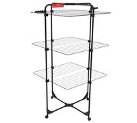 Vileda Séchoir Mixer3 Ultimate de Black Edition | Longueur de séchage de 30 mètres | Flexible | Facile à déplacer et à Transporter | roulettes pivotantes | Porte Chaussettes