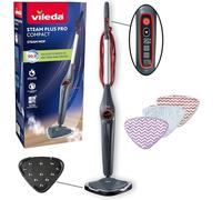 Vileda Steam Plus Pro Nettoyeur vapeur, tue jusqu’à 99% des bactéries et des virus, parfait pour les sols délicats, avec 4 réglages de la vapeur, plateau de rangement inclus