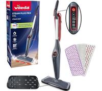 Vileda Steam Plus Pro XXL Nettoyeur vapeur, tue jusqu’à 99% des bactéries et des virus, parfait pour les sols délicats, avec 4 réglages de la vapeur, plateau de rangement inclus