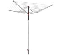 Vileda Sun Lift Étendoir à Linge 40 m d'étendage, réglable en Hauteur de 1,55-1,72 m, avec 8 Porte-cintres, Douille de Sol, Housse de Protection résistante aux UV, Eco-Pack Gris