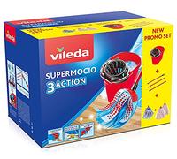 Vileda - Super Mocio 3Action - Balai Serpillière Complet avec Technologie Torsion Power pour Un Nettoyage Sol Efficace - Serpillière Microfibre et Manche Easy Click - 2 Têtes Ovales - Triple Action