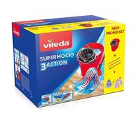 Vileda SuperMocio box balai à franges et balai-éponge Cellulose, Polyamide, Polyester Noir et Rouge