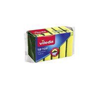 Vileda Tip Top Lot de 5 éponges à récurer Moyennes en Mousse, durables et durables, pour Surfaces sensibles, Jaune et Vert