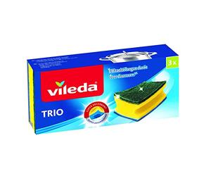 Vileda - Trio - éponges grattantes anti-bactériennes - Paquet de 3 pièces