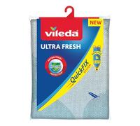 Vileda Ultra Fresh Housse pour Planche à Repasser, Double Couche Traitement antibactérien et Installation Facile, pour Tables 110-130 cm x 30-45 cm