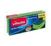Vileda Ultra Fresh Lot de 3 éponges en Mousse antibactériennes pour Nettoyage en Profondeur