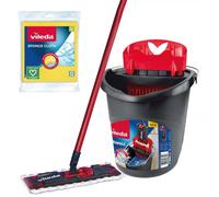 Vileda Kit balai à franges plat avec seau et 3 chiffons