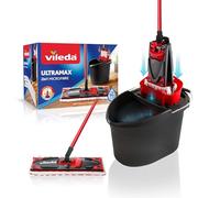Vileda Ultramax 2 en 1 Balai de Sol Complet avec Manche, Housse en Microfibre et Seau avec Powerpresse, pour Tous Les sols durs, Emballage écologique