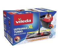 Vileda Ultramat Turbo XL balai à franges et balai-éponge Sec&humide Microfibre Noir, Rouge