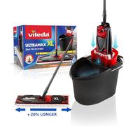Vileda Ultramax XL 2 en 1 Balai serpillère Extra Large avec Manche, Housse en Microfibre et Seau avec Powerpresse, pour Tous Les sols durs, Longueur du Manche 75-130 cm