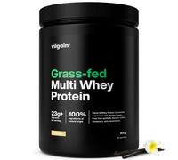 Vilgain Grass-Fed Multi Whey Protein (900g) Vanille - Poudre protéinée premium de lait de pâturage (concentré, isolat, caséine), Sucré naturellement à la stévia, in nzymes DigeZyme & probiotiques