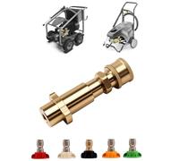 Vilgftyiet Adaptateur de nettoyeur haute pression 1/4" avec 5 embouts de pulvérisation amovibles, connexion rapide pour K2 K3 K4 K5 K6, 4000 PSI, alliage d'aluminium