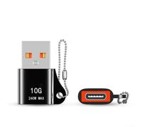 Vilgftyiet Adaptateur USB C vers USB A 240W avec Porte-Clés, Convertisseur Type C Femelle vers USB 3.0 Mâle en Alliage d'Aluminium pour Clavier Souris(Black)