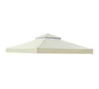 Vilgftyiet Auvent de tonnelle à deux niveaux 300 x 300 cm avec grille d'aération pour abri de barbecue en polyester 300D résistant aux intempéries pour jardin et extérieur