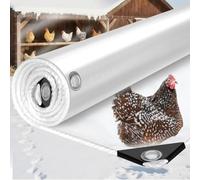 Vilgftyiet Bâche épaisse en PVC transparent 2 x 3 m pour poulailler - Bâche imperméable et coupe-vent avec bords renforcés et anneaux métalliques - Avec balles élastiques et corde - 2 x 3 m