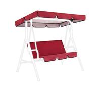 Vilgftyiet Balancelle de jardin imperméable en taffetas de polyester 190T 190 x 132 x 15 cm avec housse d'assise 150 x 50 x 10 cm pour balancelle 3 places - Rouge