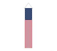 Vilgftyiet Bannière de drapeau américain patriotique extérieur du 4 juillet - Décoration de jardin à suspendre pour le jour du souvenir des anciens combattants - Tissu rouge, blanc et bleu - Grand 180