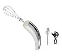 Vilgftyiet Batteur à œufs électrique à main, fouet sans fil en acier inoxydable avec 5 vitesses pour la cuisine et la cuisson, mélangeur rechargeable par USB avec double tiges (C)
