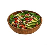Vilgftyiet Bol en bois d'acacia massif de 24 cm | Grand bol de service et de rangement naturel pour salades, fruits, cuisine et organisation de la maison