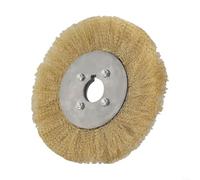 Vilgftyiet Brosse de polissage en fil de cuivre pur doux et plat 100-250 mm Design ondulé pour broyeur, rouille, peinture, bavure, fournitures de travail des métaux CNC (200 mm x 32 mm)