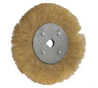 Vilgftyiet Brosse de polissage en fil de cuivre pur doux et plat - 100 à 250 mm - Design ondulé - Pour meuleuse, peinture et élimination des bavures - Fournitures de travail des métaux CNC (250 mm x