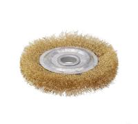 Vilgftyiet Brosse de polissage en fil de cuivre pur doux et plat - 100 à 250 mm - Design ondulé - Pour meuleuse, peinture et élimination des bavures - Fournitures de travail des métaux CNC (100 mm x