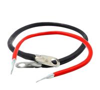 Vilgftyiet Câble de connexion de batterie en cuivre 12 V 2 AWG avec bornes à anneau pour voiture, camion, camping-car, bateau, solaire et moto - 30 cm - Faisceau de câblage isolé en PVC