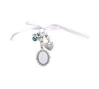 Vilgftyiet Cadre photo avec pendentif en forme de cœur pour bouquet de | Gardez votre amour près de vous le jour de votre mariage avec cette élégante breloque en forme de bouquet de mariée en argent