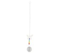 Vilgftyiet Carillon éolien à suspendre en forme de papillon avec strass en cristal, pendentif arc-en-ciel en verre coloré pour décoration d'intérieur ou de voiture, 320 mm